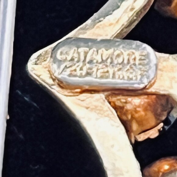 Vintage Catamore 1/20 12k Gold Filled Rhinestone Heart Brooch (5177) - Picture 5 of 5